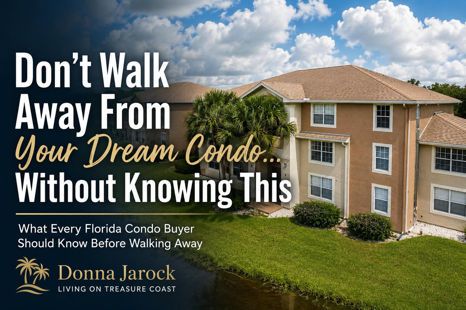 Florida condominium building with palm trees illustrating condo ownership and HOA responsibilities