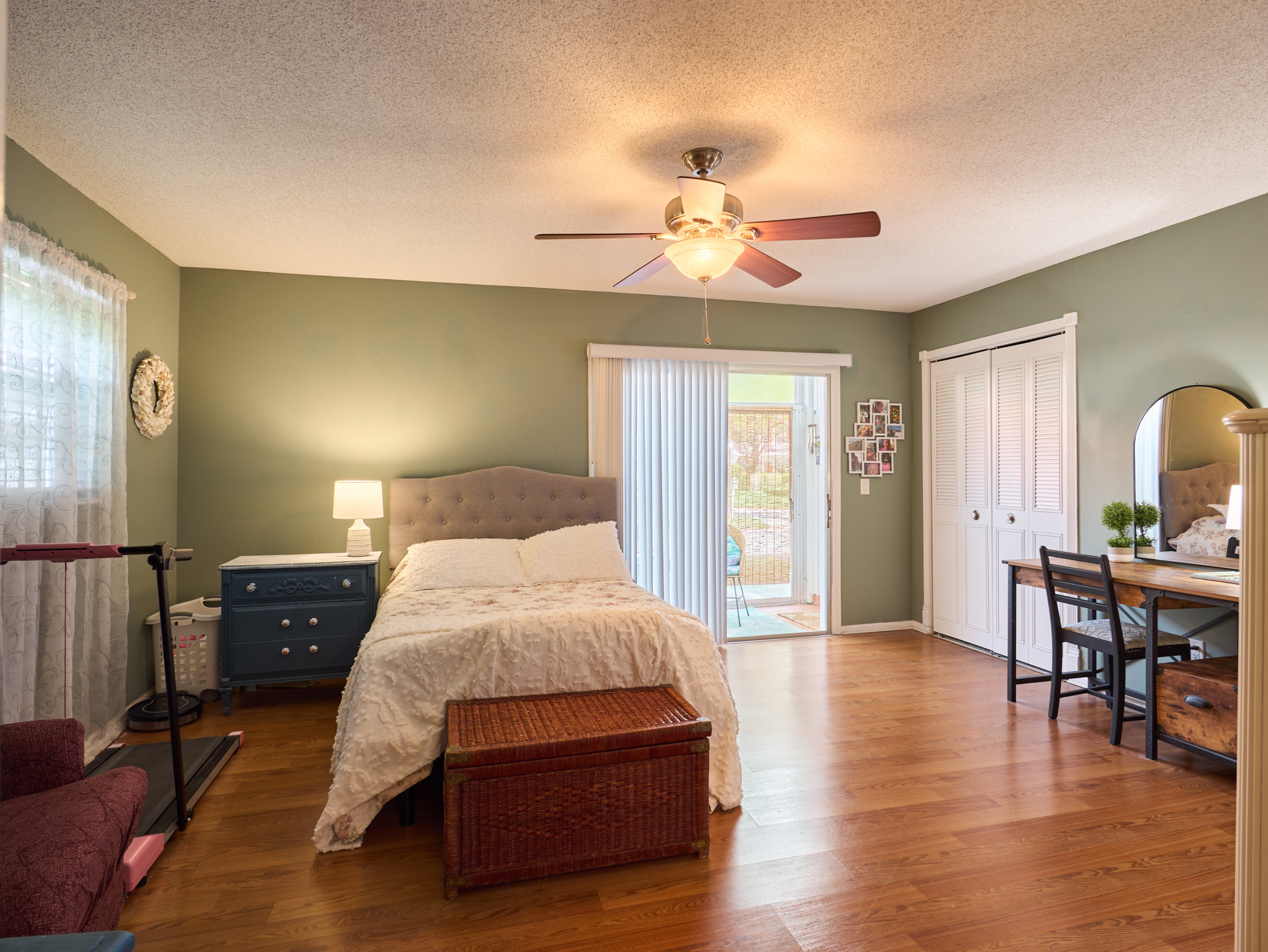 Spacious primary bedroom in Vista Pines condo in Stuart, Florida