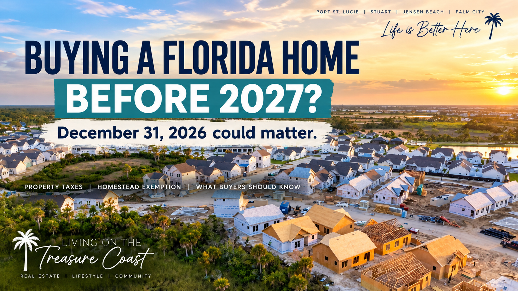 Florida Amendment 3 homestead exemption information for Treasure Coast homebuyers